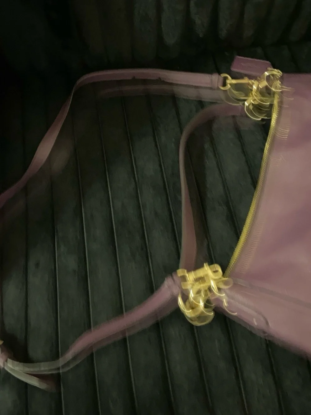 Coach Pebbled Leather Shoulder Bag in Plum with Gold Hardware